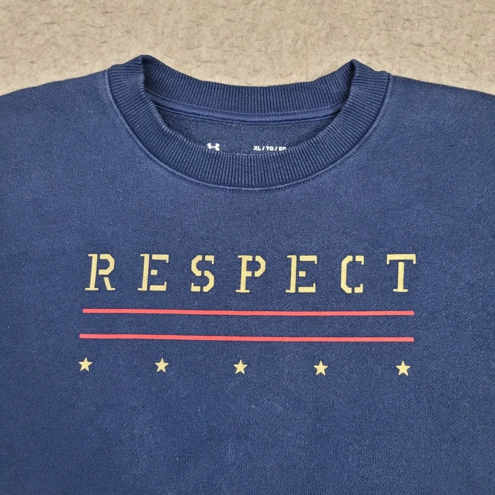 Under Armour Project Rock Sweater Womens XL Blue‎ Pullover Crew Neck Freedom